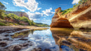 Breathtaking Cliff Reflection on Serene Lake