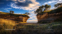 Dramatic Coastal Cliffs Under a Vibrant Sky