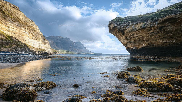 Majestic Rocky Coastline with Dramatic Cliffs and Blue Ocean