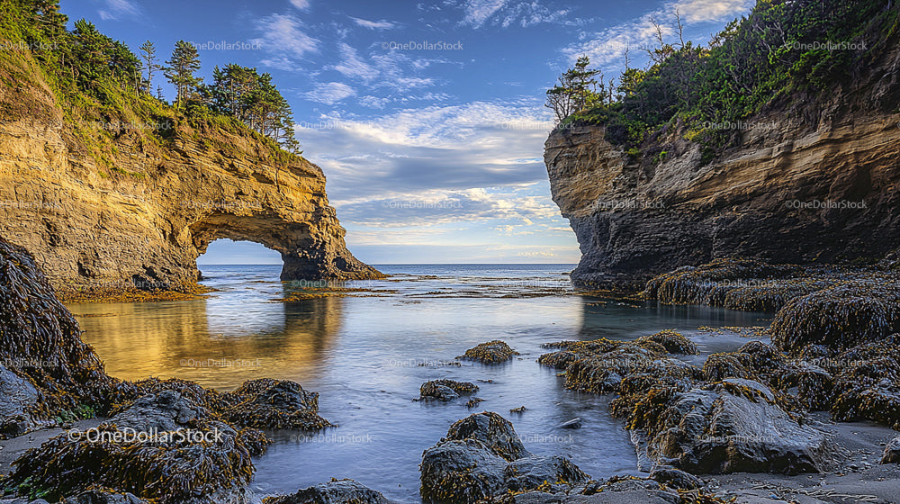 Majestic Sea Arch Amidst Rocky Coastal Cliffs