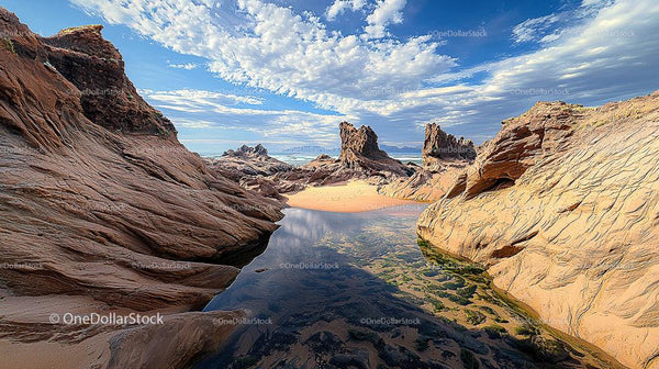 Majestic Rocky Landscape with Clear Blue Sky