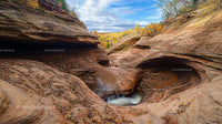 Autumn Echoes in a Majestic Sandstone Canyon