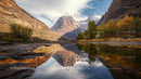 Stunning Autumn Reflection in Rocky Mountain Landscape