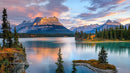 Scenic Mountain Lake with Stunning Sunset Reflection