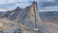 Dramatic Towering Peak in Rugged Mountain Landscape