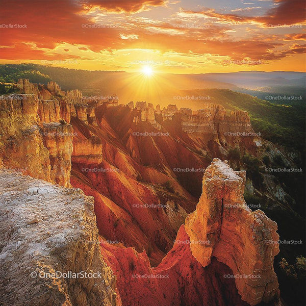 Majestic Sunset Over a Vibrant Desert Canyon