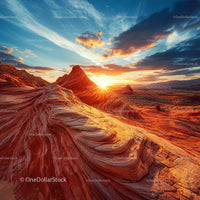 Colorful Sunset Over Majestic Sandstone Formations