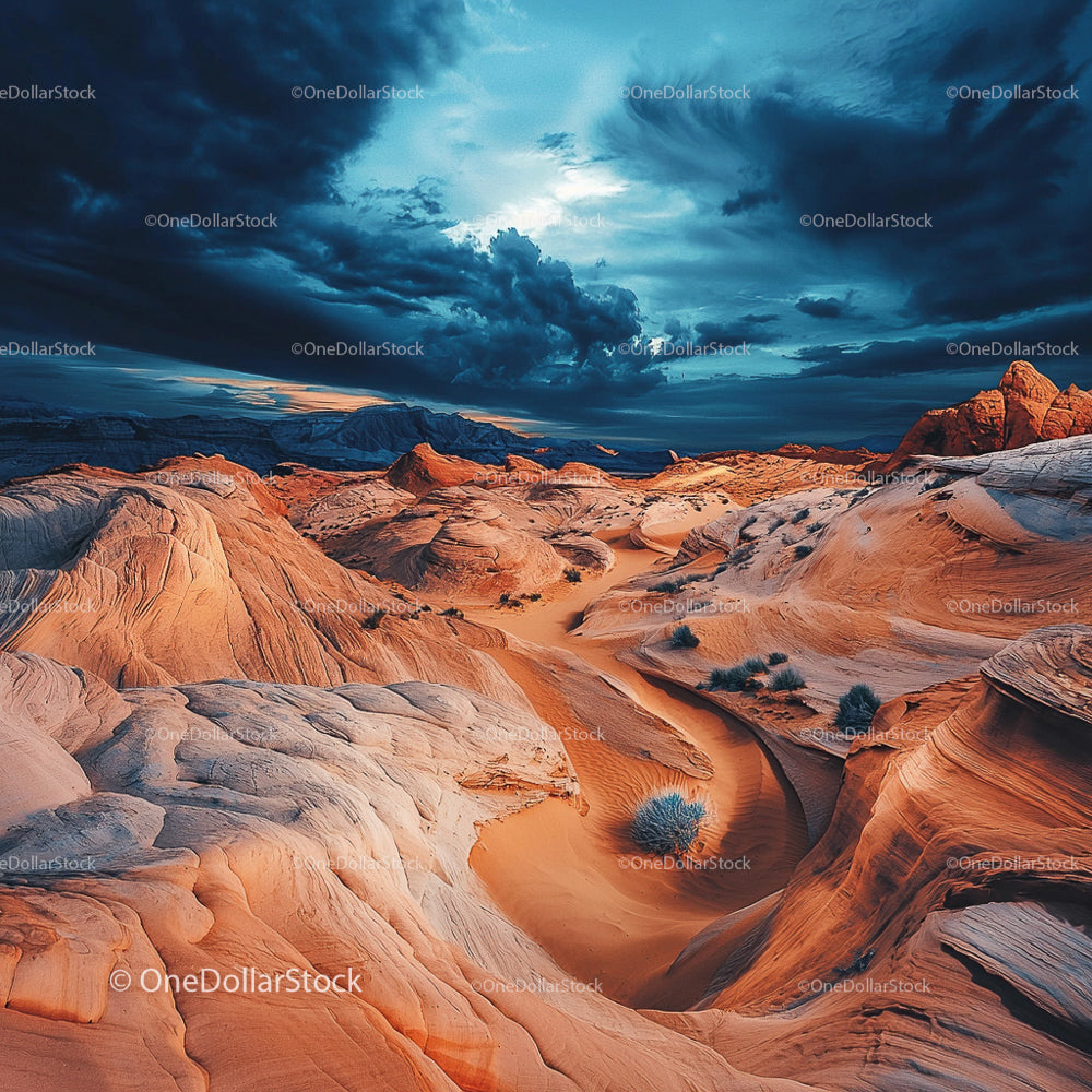 Dramatic Gold Landscape with Stunning Sandstone Formations