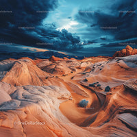 Dramatic Gold Landscape with Stunning Sandstone Formations