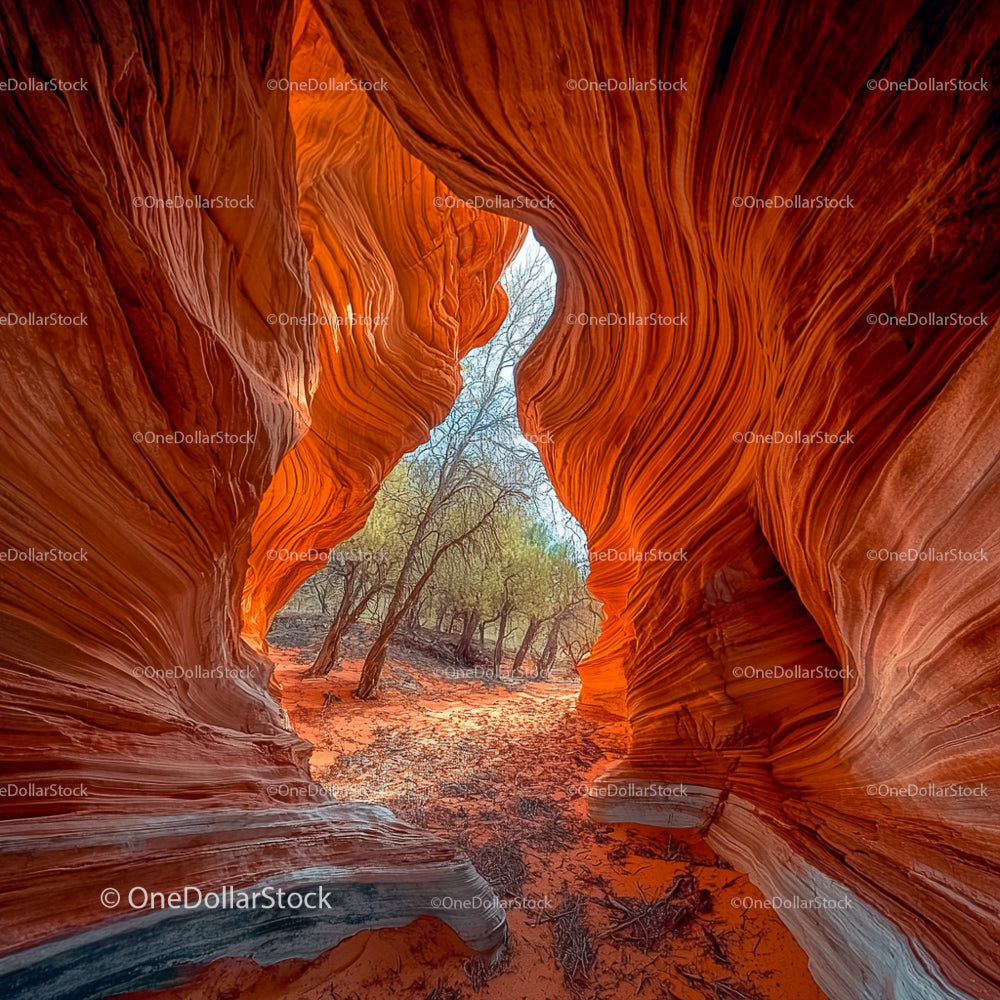 Vibrant Sandstone Formations in a Stunning Slot Canyon