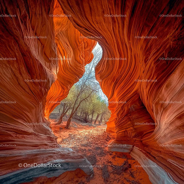 Vibrant Sandstone Formations in a Stunning Slot Canyon