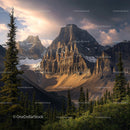 Majestic Mountain Range at Sunset with Dramatic Sky