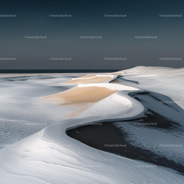 Tranquil Sand Dunes Under a Twilight Sky in Desert Landscape