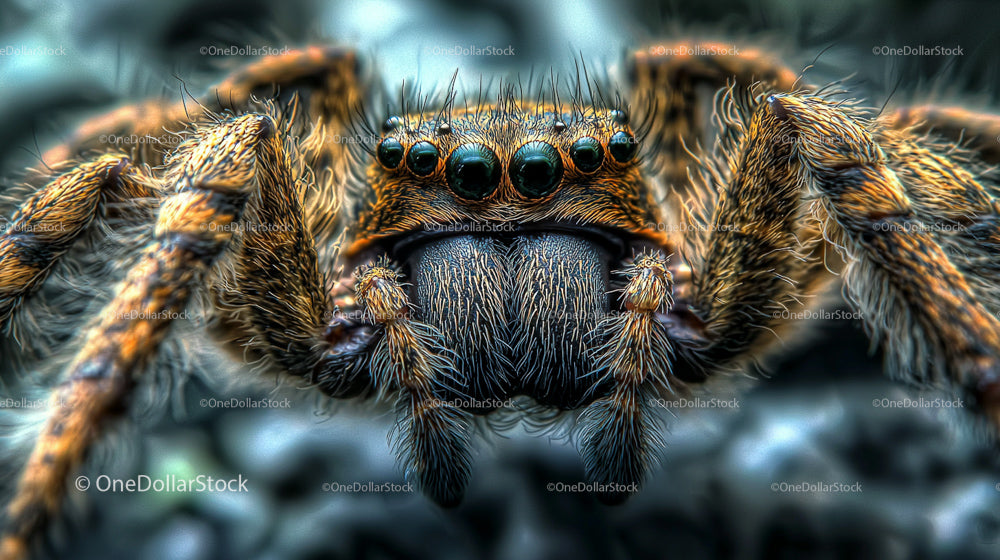 Close-Up View of Jumping Spider's Intricate Features