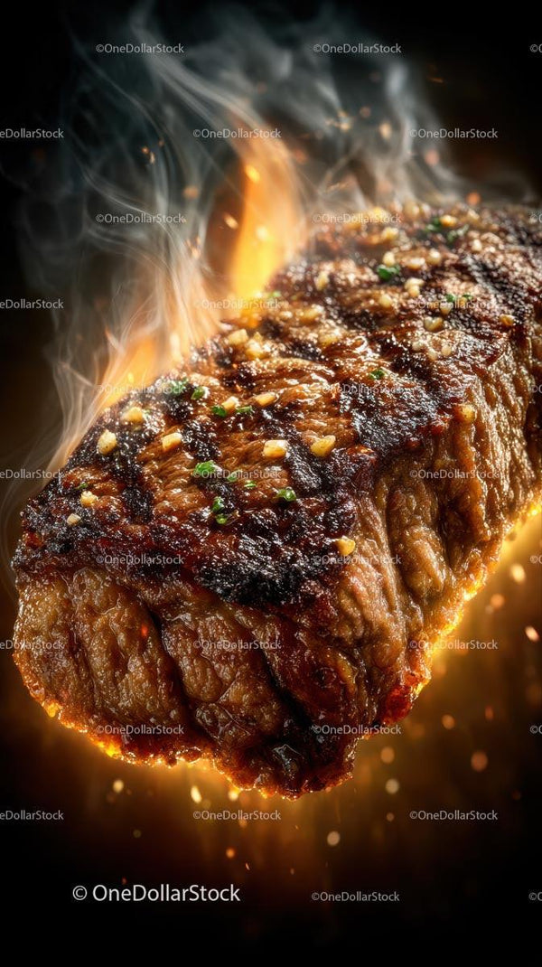 Soczysty Grillowany Stek z Dymnym Smakiem i Przyprawami