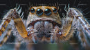 Detailed Close-up of Jumping Spider with Large Eyes