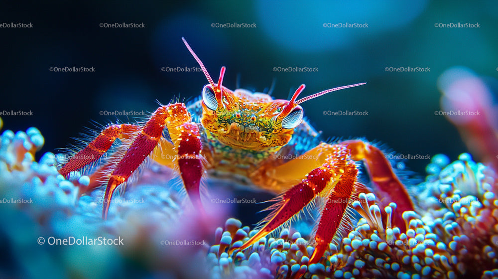 Vibrant Coral Reef Crab in Tropical Waters