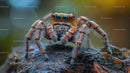 Close-Up of a Jumping Spider on Forest Floor