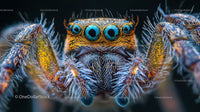 Close-Up of a Colorful Jumping Spider in Detail