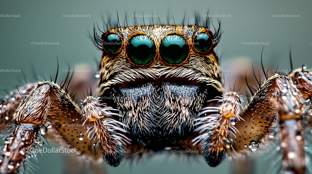 Macro Close-Up of a Jumping Spider