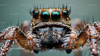 Macro Close-Up of a Jumping Spider