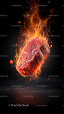 Juicy Grilled Steak on Open Flame