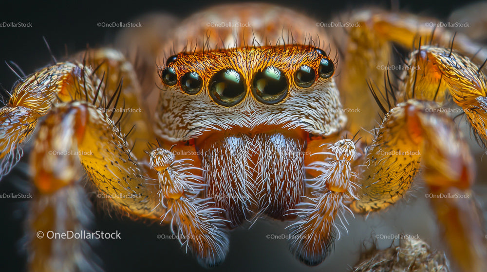 Detailed Close-Up of a Jumping Spider