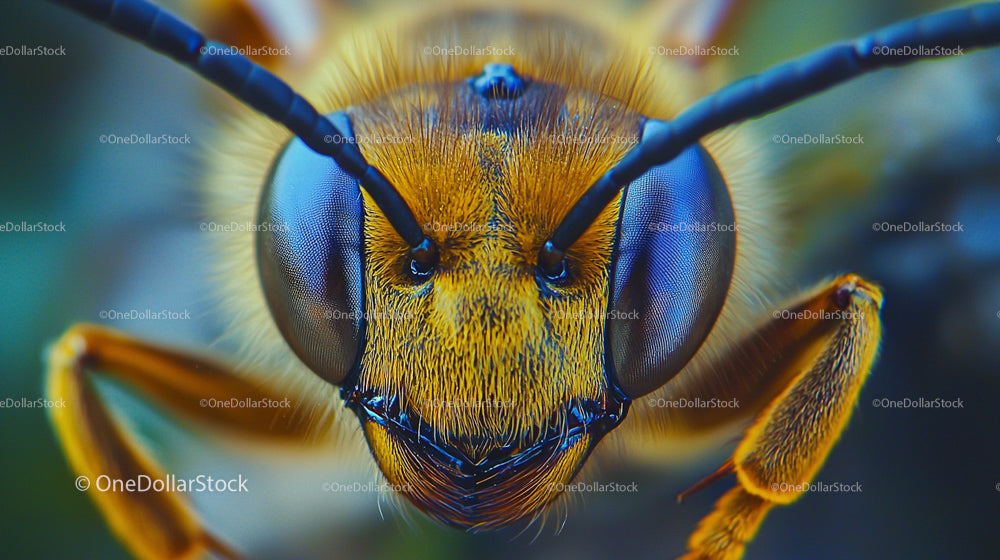Macro Shot of Honeybee's Intricate Eye Detail