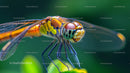 Vibrant Dragonfly Macro with Detailed Wings and Eyes