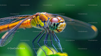 Vibrant Dragonfly Macro with Detailed Wings and Eyes