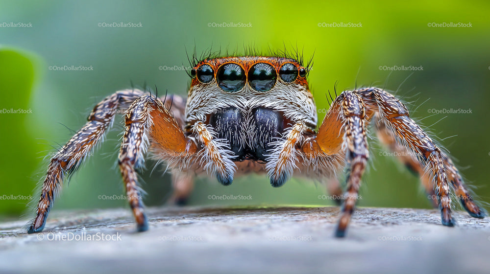 Close-Up of Jumping Spider in Vibrant Colors