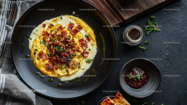 Bogata i Kremowa Polenta z Chrupiącym Boczkiem i Ziołami