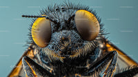 Macro Close-Up of Fly's Compound Eyes