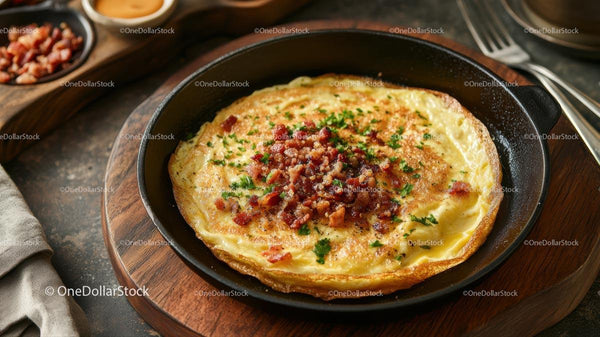 Wytrawny Omlet z Chrupiącym Bekonem i Świeżymi Ziołami