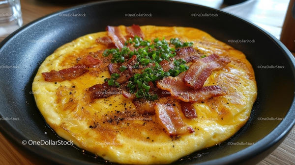 Pyszna Omlet z Chrupiącym Bekonem i Szczypiorkiem