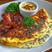 Gourmet Omelette with Bacon and Creamy Sauce
