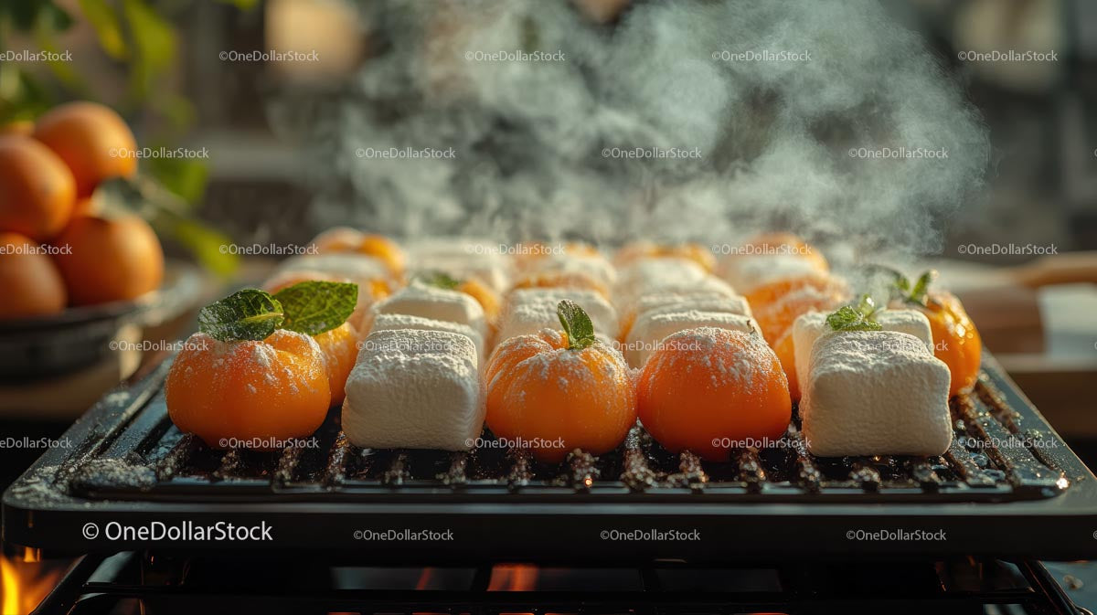 Grillowane pianki i mandarynki z dodatkiem mięty