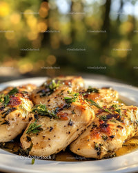 Juicy Herb-Seasoned Grilled Chicken on a Plate
