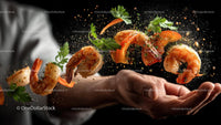 Floating Shrimp with Fresh Parsley and Spices