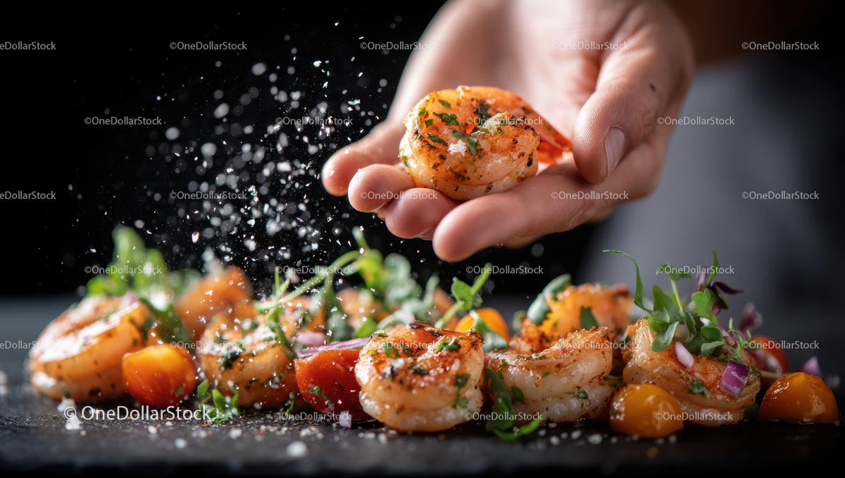 Gourmet Shrimp Dish with Fresh Herbs and Spices