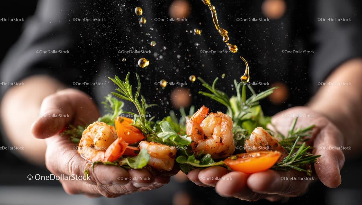 Gourmet Shrimp with Rosemary and Olive Oil Drizzle