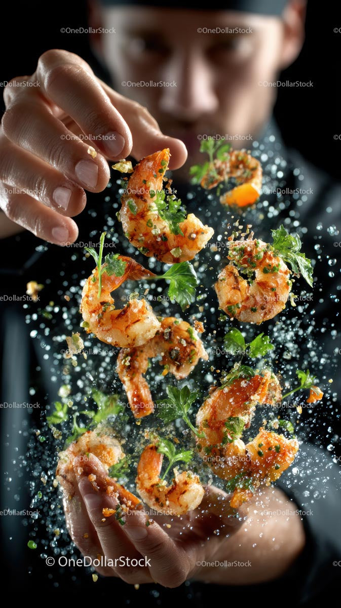 Gourmet Shrimp with Fresh Parsley and Seasoning