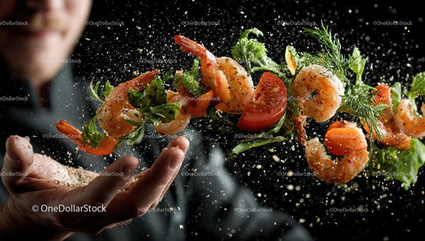 Dynamic Display of Shrimp and Fresh Ingredients