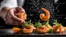 Exquisite Shrimp with Fresh Herbs in Motion