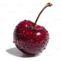 Fresh Juicy Cherry with Water Droplets on White Background
