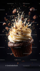 Exploding Chocolate Cupcake with Creamy Swirls