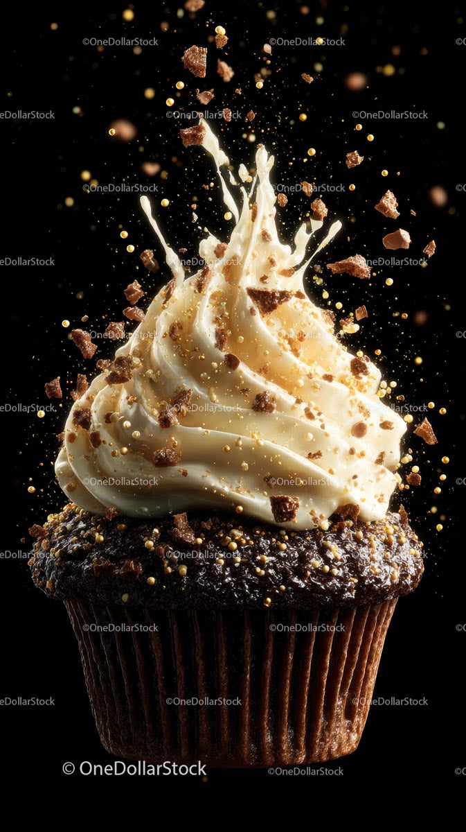 Chocolate Cupcake with Whipped Cream Explosion