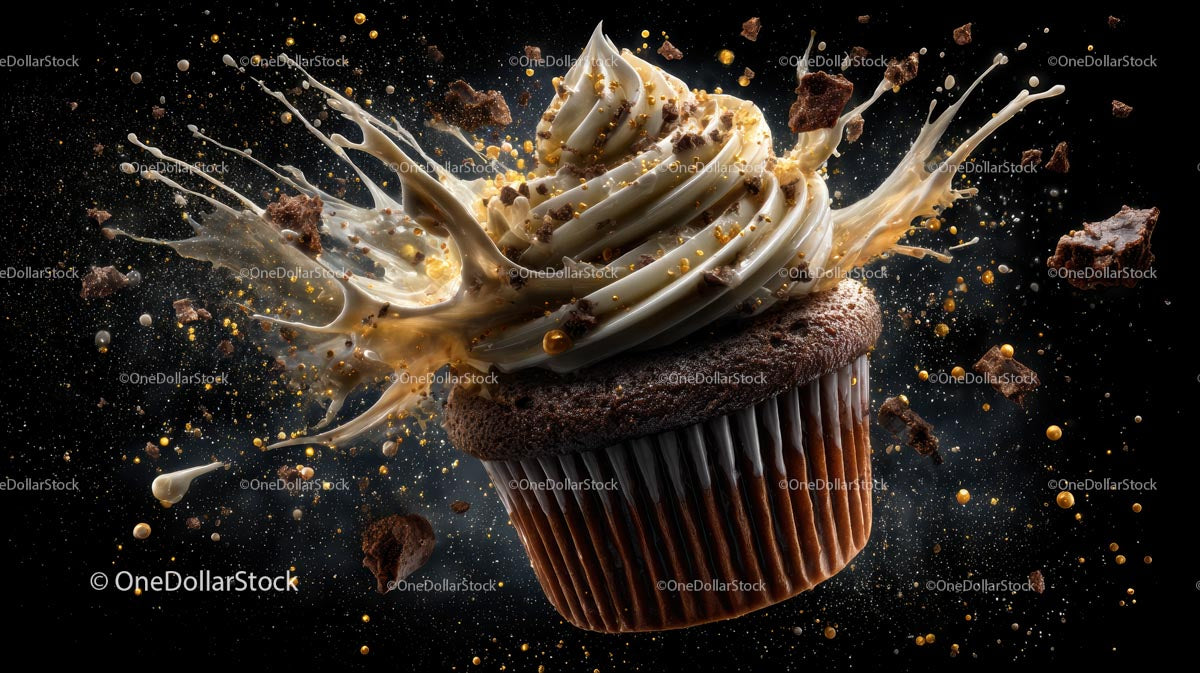 Exploding Chocolate Cupcake with Creamy Frosting