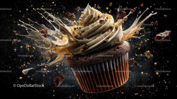 Exploding Chocolate Cupcake with Creamy Frosting