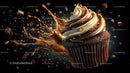 Chocolate Cupcake with Caramel and Swirl Frosting Explosion